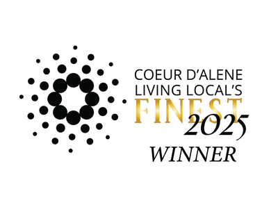 Logo for Coeur d'Alene Living Local's Finest 2025 Winner with black and gold design.